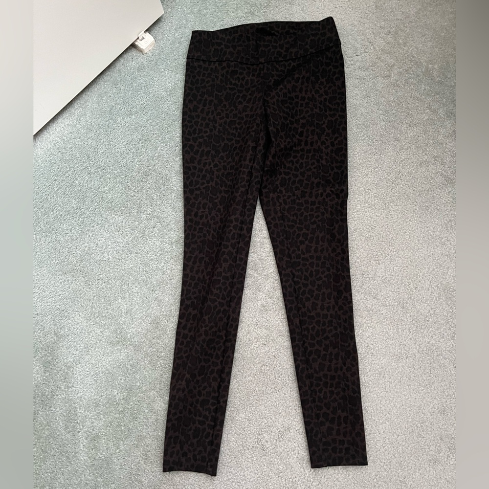 Calvin Klein Black and Brown Patterned leopard print Leggings